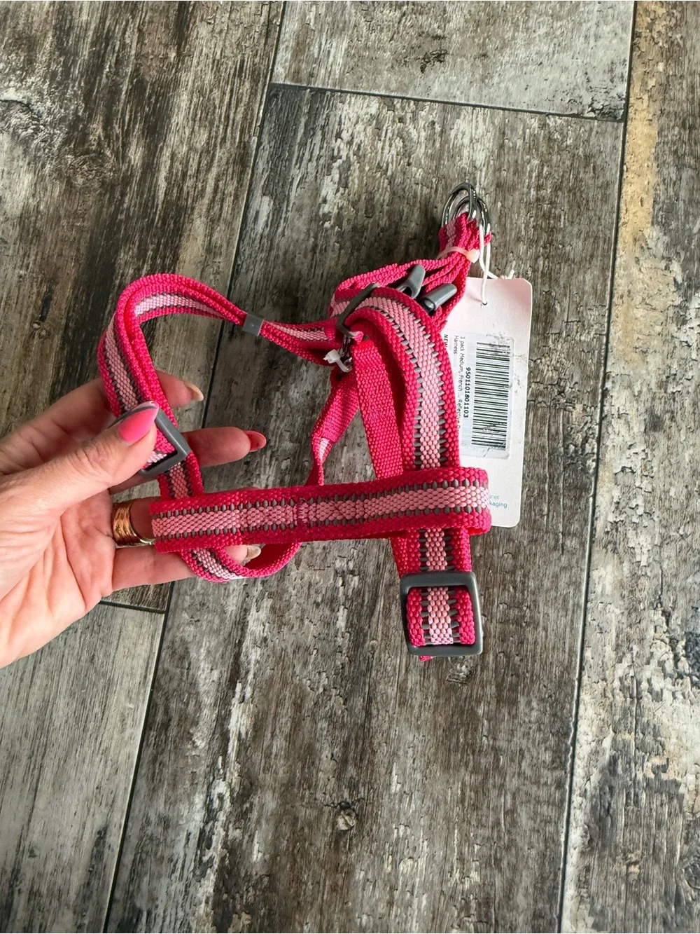 2 for $15 sale: Brand new Essentials by blueberry pet pink striped harness - M